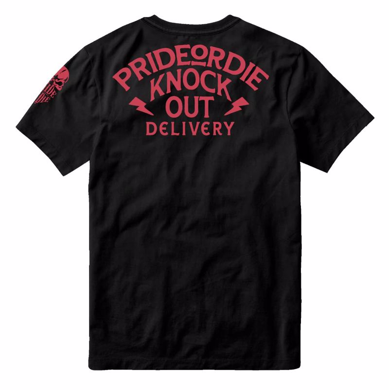 PRiDEorDiE knockout Delivery T-Shirt -black